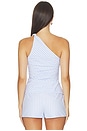 view 3 of 5 Malia Asymmetrical Top in Blue Stripe