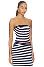 view 2 of 4 Jolene Strapless Top in Navy Stripe