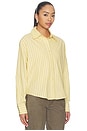 view 2 of 5 Julie Button Up Top in Yellow Stripe