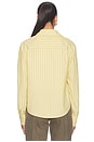 view 3 of 5 Julie Button Up Top in Yellow Stripe