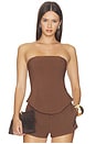 view 1 of 4 Harlem Strapless Top in Brown