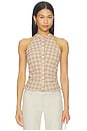 view 1 of 5 Karie Button Front Top in Brown Plaid