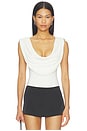 view 1 of 5 X Blake Evin Rian Drape Bodysuit in Ivory
