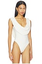 view 4 of 5 X Blake Evin Rian Drape Bodysuit in Ivory
