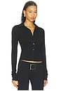 view 2 of 4 Stefanie Button Up Top in Black