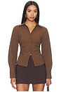 view 1 of 4 Millie Button Up Top in Brown