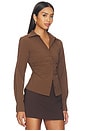 view 2 of 4 Millie Button Up Top in Brown
