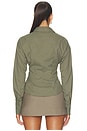 view 4 of 5 Jeyne Button Up Top in Olive Stripe