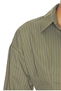 view 6 of 5 Jeyne Button Up Top in Olive Stripe