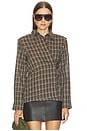 view 1 of 6 Ila Button Up Top in Brown Plaid