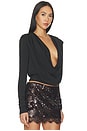view 2 of 4 Emma Drape Front Top in Black