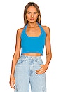 view 1 of 4 Quinn Ribbed Halter Top in Blue