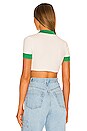 view 3 of 4 Joyce Collar Crop Top in White Multi