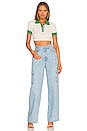 view 4 of 4 Joyce Collar Crop Top in White Multi