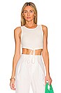 view 1 of 4 Reese Tie Front Top in White