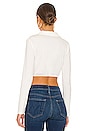 view 3 of 4 Luisa Collar Crop Top in White