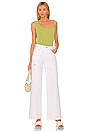 view 5 of 5 Andrea Asymmetrical Tank Bodysuit in Lime