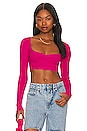 view 1 of 4 Raquel Off Crop Top in Hot Pink