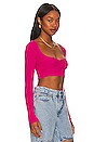 view 2 of 4 Raquel Off Crop Top in Hot Pink