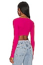 view 3 of 4 Raquel Off Crop Top in Hot Pink