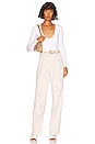 view 5 of 5 Malina Deep V Bodysuit in White