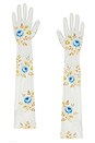 view 1 of 2 Edda Long Gloves in Ivory With Print