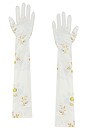 view 2 of 2 Edda Long Gloves in Ivory With Print