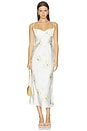 view 1 of 3 Gloria Midi Dress With New Sculpted Bodice in Ivory With Roses Print