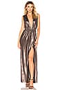 view 1 of 3 Meredith Plunge Maxi Dress in Metallic Plum