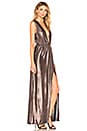 view 2 of 3 Meredith Plunge Maxi Dress in Metallic Plum
