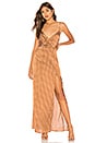 view 1 of 3 MAXIVESTIDO LORIE in Brown Polka Dot