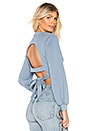 view 1 of 5 Cheryl Open Back Sweatshirt in Blue