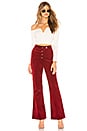 view 4 of 4 PANTALON FLARE TAILLE HAUTE LIV in Burgundy