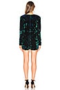 view 3 of 4 Celeste Sequin Romper in Aqua & Black