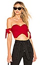 view 1 of 4 Beatrice Tie Sleeve Corset in Red