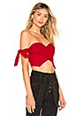 view 2 of 4 Beatrice Tie Sleeve Corset in Red