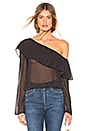view 1 of 4 Sia One Shoulder Top in Black & White