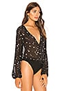 view 3 of 5 Celestia Long Sleeve Bodysuit in Black Star