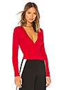 view 2 of 4 Gia Wrap Top in Red