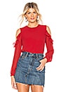 view 1 of 4 Naya Ruffle Shoulder Blouse in Red