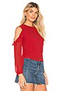 view 2 of 4 Naya Ruffle Shoulder Blouse in Red