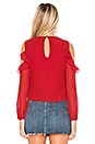 view 3 of 4 Naya Ruffle Shoulder Blouse in Red