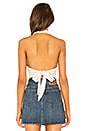 view 3 of 4 Nikki Ribbed Halter Crop Top in Nude Stripe