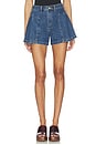 view 1 of 6 94 Pleated Short in Mid Blue