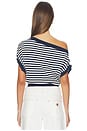 view 4 of 6 Cold Shoulder Knit Top in Blue Stripe