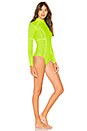 view 2 of 3 Ehukai Rash Guard in Neon Cactus Mesh