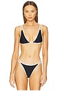 view 1 of 4 Leon Piped Bikini Top in Black & White