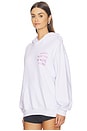view 2 of 5 Rhinestone Mind Games Hoodie in White & Pink