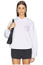 view 3 of 5 Rhinestone Mind Games Hoodie in White & Pink