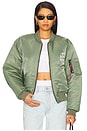 view 1 of 4 Welcome To The Club MA-1 Jacket in Olive
